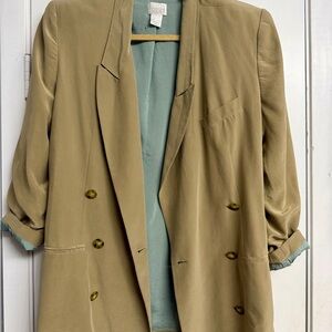 Moda Tan Double-Breasted Blazer